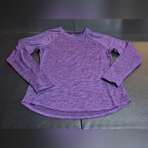 Cuddl Duds ClimateRight Women's L Purple Space Dye LS Active Performance Top